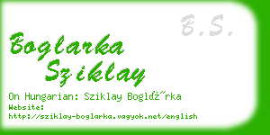 boglarka sziklay business card